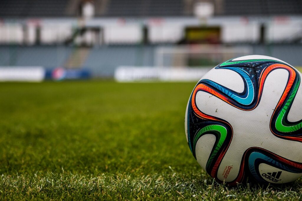 the ball, stadion, nature, football, court, grass, game, sport